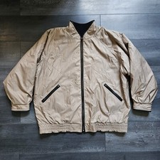 Gr nstein G Couture Oversized Reversible Bomber Jacket M Beige Leather Trimming