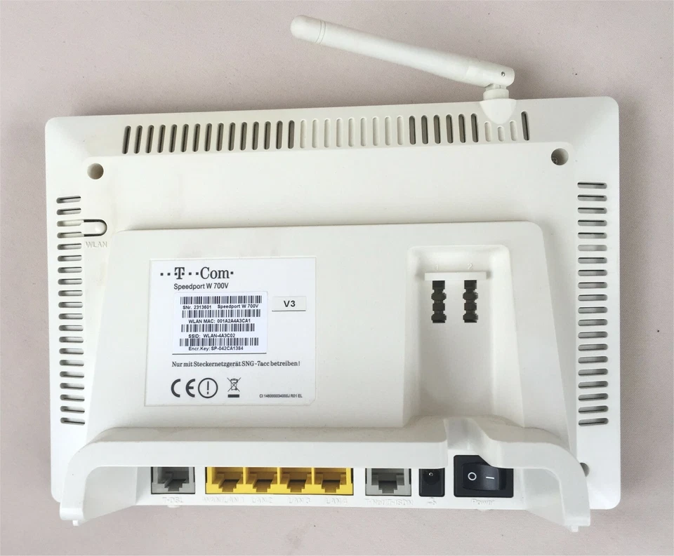 Deutsche Telekom Speedport W700V - 54 Mbps 4-Port 10/100 Verkabelt Router - Bild 2 von 4