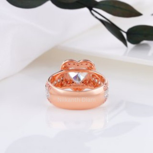18K Fine Gold 4.3Ct Heart Lab Grown Diamond Engagement Wedding Women Ring Wear - Picture 6 of 7