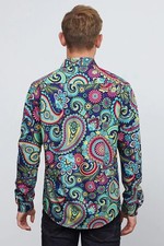 Herren Hemd Halloween - Blutspritzer Design, Langarm & Regular Fit