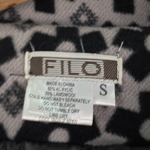 Filo womens pea coat jacket size S grey geometric wool blend 090660 - Picture 3 of 7