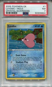 Pokemon Ex Crystal Guardians #7 Luvdisc Holo PSA 7