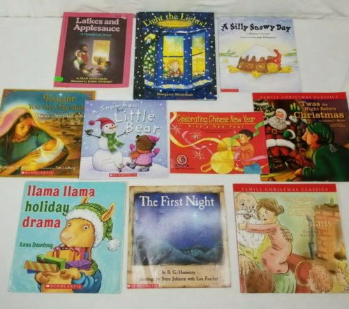 Lot de 10 livres de vacances d'hiver Noël Hanoukka salle de classe ensemble enseignant - Photo 1 sur 12