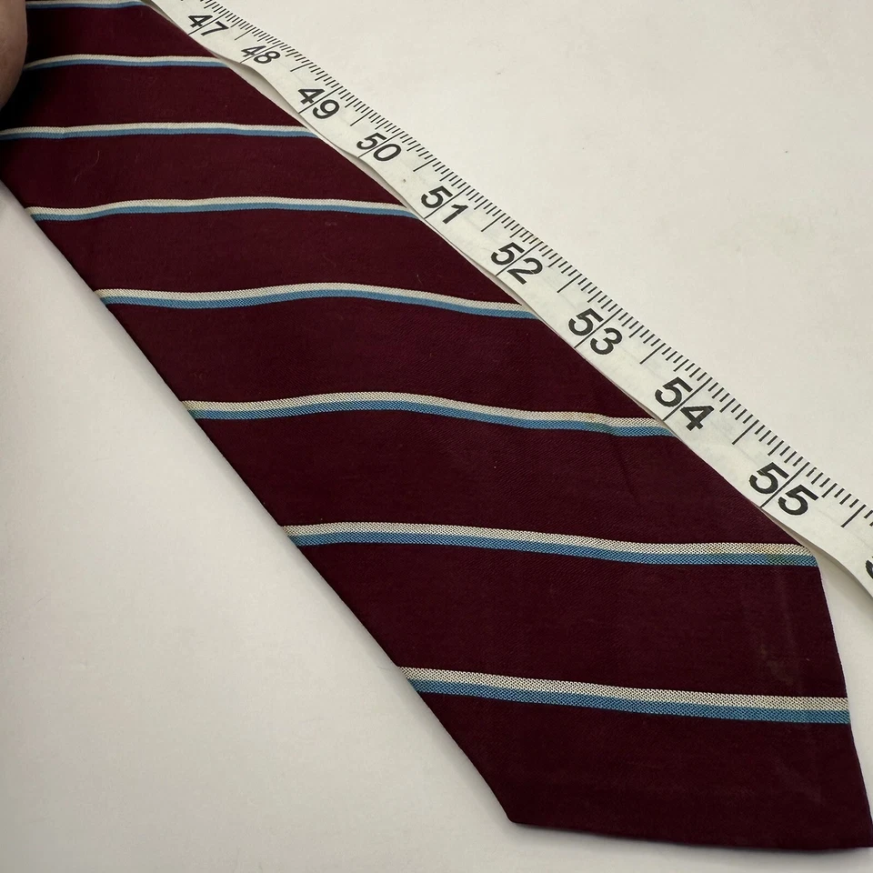 Corbata Vintage Gallo Algodón Borgoña Seda 56" Hecha en EE. UU. Foto 3 de 4