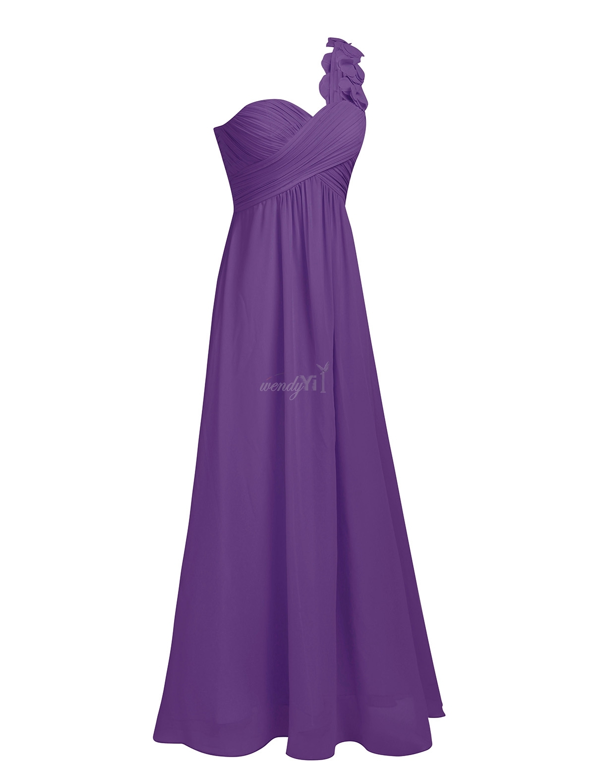 Womens One Shoulder Long Maxi Bridesmaid Dress Party Evening Prom Gown ...