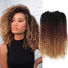3pcs/pack Kinky Curl 12Inch Afro Kinky Twist Hair Crochet Braids 12inchOTbrown