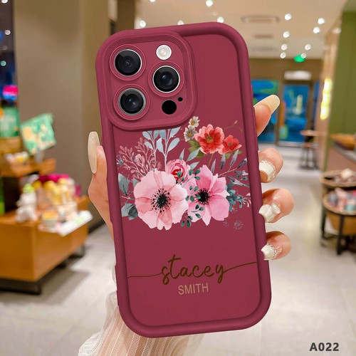 Flower Soft Personalized Name Case For iPhone 16 Pro Max 15 14 13 12 Phone Cover - Picture 13 of 93