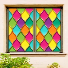 3D Color Art 155NAO Window Film Print Sticker Cling Stained Glass UV Block Fay