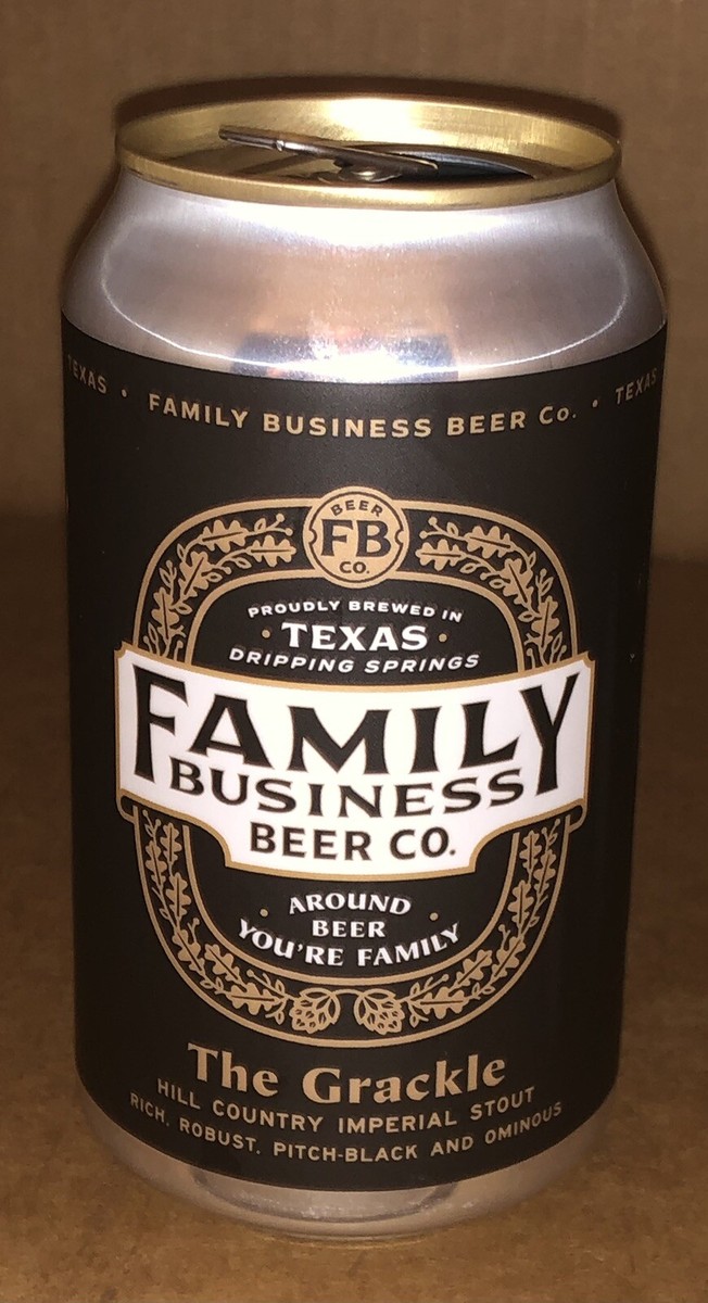 FAMILY BUSINESS BEER COMPANY GRACKLE CAN ART TEXAS JENSEN ACKLES