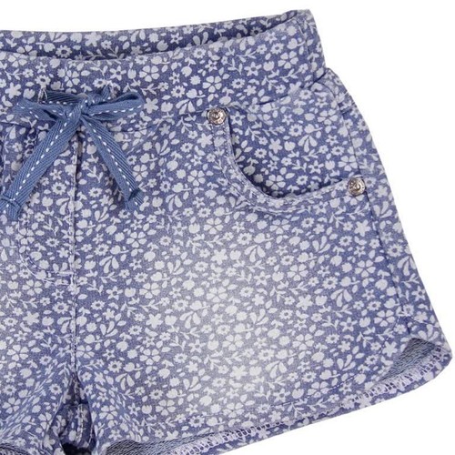 Bóboli Short Girls Pants with Flowers Blue Size 98 104 110 116 128 140 152 164 - Picture 3 of 27