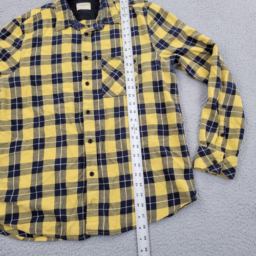 Nudie Jeans Shirt Mens Large Yellow Plaid Pocket Button Up Long Sleeve - Picture 5 of 9