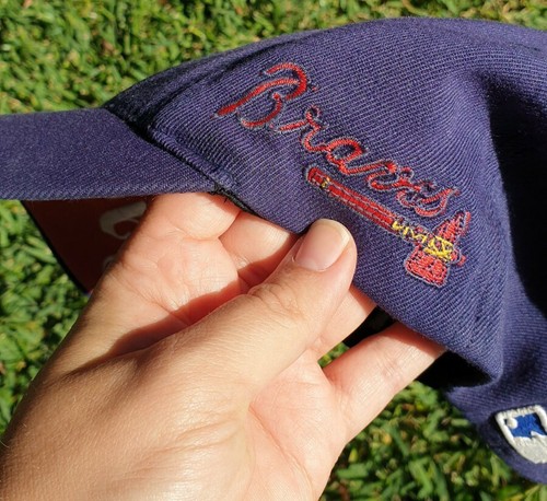 Vintage Atlanta Braves Baseball Hat Cap Made In Korea Wool Blend Flexifit - Picture 9 of 12