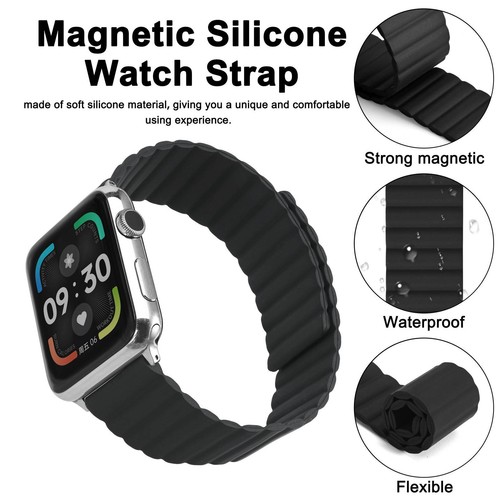 Silikon Magnet Uhrenarmband 20mm 22mm Schnellverschluss Smartwatch Armbänder - Bild 17 von 124