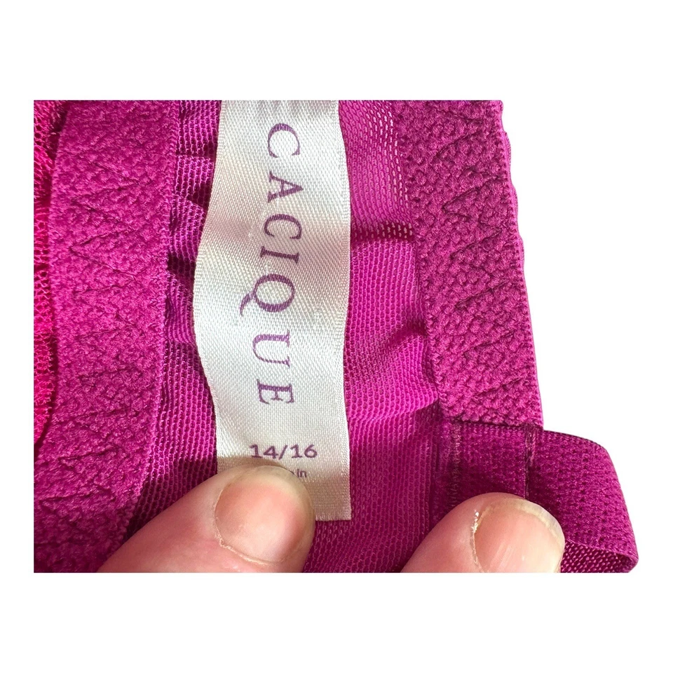 Lencería Babydoll Cacique Hot Rosa Encaje 14 16 Ropa de dormir transparente con aros Talla Grande Foto 3 de 4