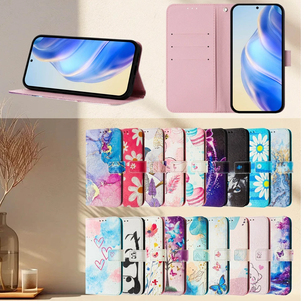 For Samsung Galaxy A55 A54 A53 A52 A51 Pattern PU Leather Wallet Card Phone Case - Image 2 of 4