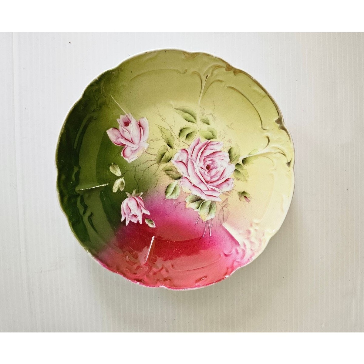 Antique Transferware Victorian Floral Plate 8.5