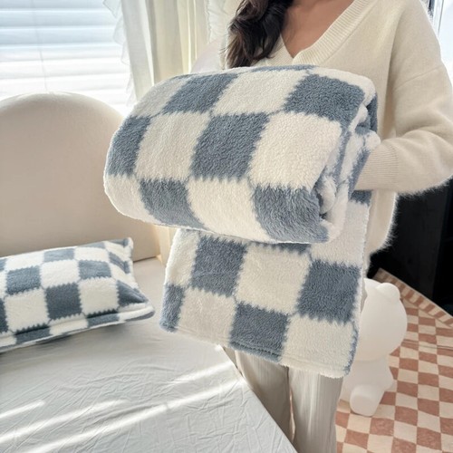 1Pc White Flannel Panda Fleece Soft and Comfortable Blanket Nap Blanket Suitable - Picture 9 of 23