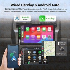 Autoradio multimediale 1 DIN, display touchscreen da 7 pollici HD