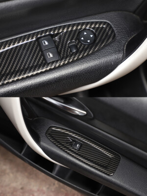 Carbon Look Window Regulator Button Frame Cover For BMW 1 Series F21 / 2 Coupe F22