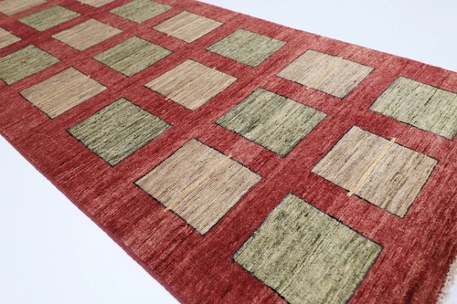 8 ft Hallway Tribal gabbeh Runner Rug Afghan Hand Knotted Wool Bedroom Rug - Picture 4 of 9