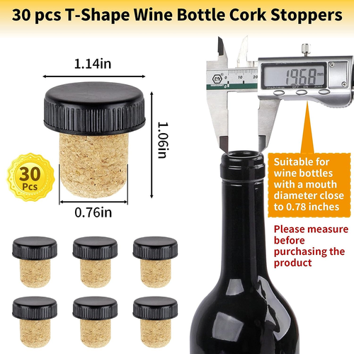 Wine Sealer for Wine Bottles - 60 Pcs Wine Bottle Resealer Kit for Cruise with P - Picture 2 of 12
