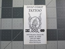 vtg Tattoo shop art business card Gulf Coast Tattoo AL v1