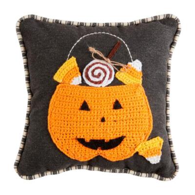 Mud Pie Home Crochet Jack o Lantern Candy Bucket Mini