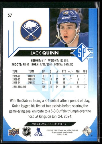 24/25 2024-25 UD Upper Deck SP Hockey BLUE Base #1-100 *YOU PICK FROM LIST* NM - Picture 49 of 83