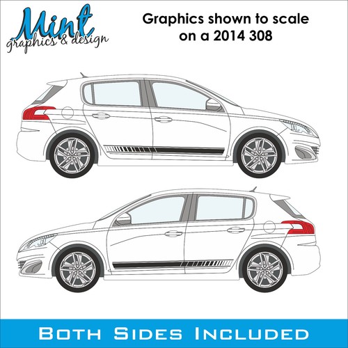 Peugeot 308 GT Line SW 307 T-Shirt Streifen Aufkleber Aufkleber Grafik 004 - Bild 3 von 4