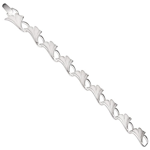JOBO Armband Ginko Ginkgo 925 Sterling Silber mattiert 19 cm Silberarmband - Picture 1 of 3