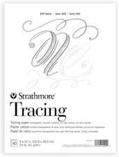 Strathmore 200 Series Tracing Paper, Tape Bound Pad, 9x12 inches, 40 Sheets (25l