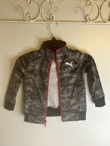 Puma Full Red Zip Grey 18M Toddler Boys Track Suit Jacket NWOT - Picture 2 of 5