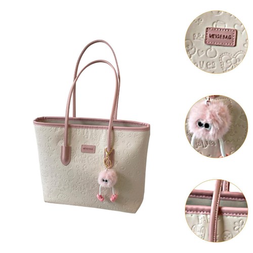 Women Tote Bag Faux Leather with Zipper Top Handle for Laptop Dating Travel NEW - Picture 7 of 14