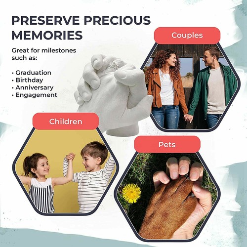 White Art Keepsake Hands Diy Casting Kit 500G Clone Powder+500G Model Powder AU - Picture 5 of 12