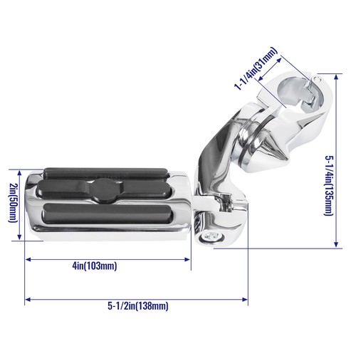 For Harley Road Street Glide 1.25" Motorcycle Highway Crash Bar Foot Pegs Pedals - Picture 2 of 15