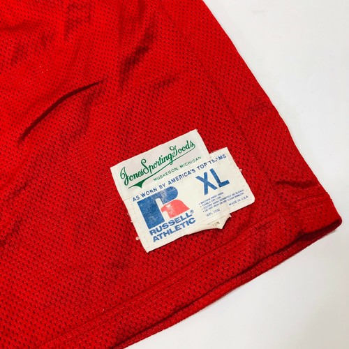 Vintage Russell Athletics Red Nylon Falcons 12 Football Jersey Size XL USA Michi - Picture 3 of 5