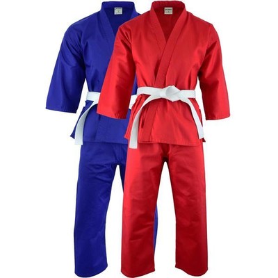 PFG Colored Karate Uniform Lightweight Gi Pant White Black w// Belt adult kids