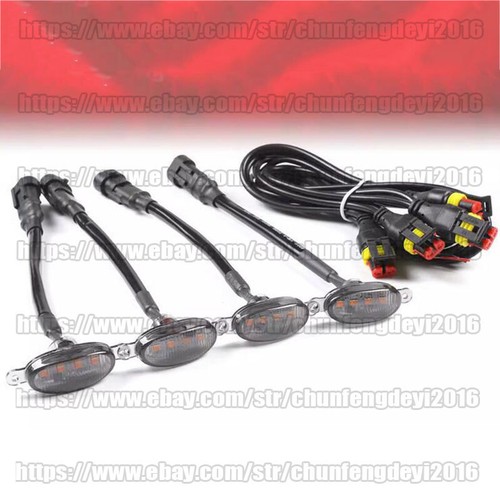 4X For Hyundai Santa Fe 2012-18 Front Grille LED Light Raptor Style Grill Cover - Picture 9 of 14