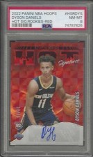 DYSON DANIELS 2022 PANINI NBA HOOPS HOT SIGNATURES RED AUTO RC /25 PSA 8 POP 1/1