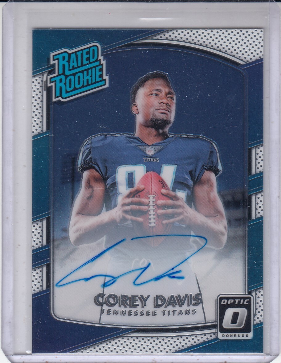 COREY DAVIS 2017 Panini Donruss Optic Rated Rookie Autograph #166 78/150 Titans