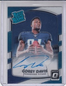 COREY DAVIS 2017 Panini Donruss Optic Rated Rookie Autograph #166 78/150 Titans