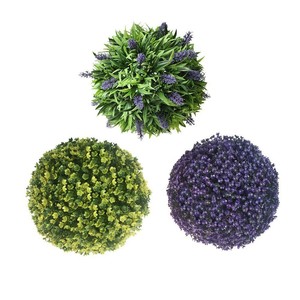 Artificial Lavender Lush Long Leaf Topiary Flower Ball Basket 20cm Plant T3M2 Artificial Lavender Lush Long Leaf Topiary Flower Ball Basket 20cm Plant T3M2