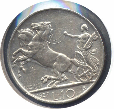 ★激レア★クアドリガ 1927年 イタリア10リラ銀貨 コインWW1795 ☆激レア☆クアドリガ 1927年 イタリア10リラ銀貨 コインWW1795