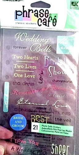 Sticko Clear Stickers Phrase Cafe Wedding Scrapbooking Sticker Set EK Success - Picture 8 of 9