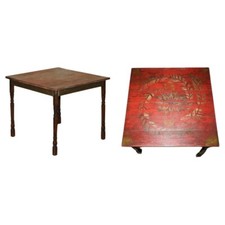 FRENCH ANTIQUE HAND PAINTED PARIS PINE VENDANGE WINE TASTING TABLE LOVELY!