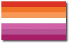 Lesbian Pride Flag Car Magnet Decal, 3x5 Inches, Automotive Magnet for Car Truck