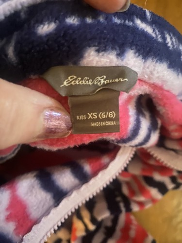 Eddie Bauer Youth Fleece Jacket full zip Pink Purple XS (5/6) Warm - Picture 5 of 6