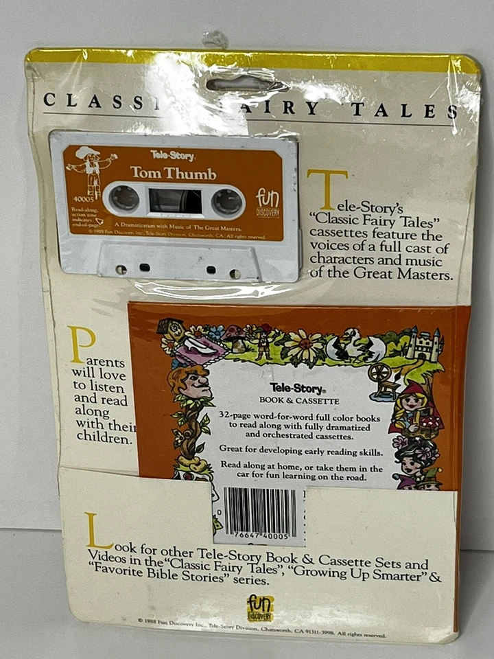 Tom Thumb 1989 Classic Fairy Tales Tele-Story Cassette & Book - Image 2 of 2