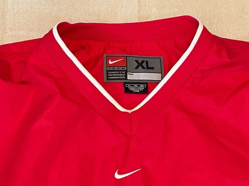 VTG Nike Center Swoosh Wisconsin Badgers Pullover Windbreaker Jacket Size XL Red - Picture 2 of 22