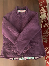 Hoggs Of Fife Purple Quilted Jacket Coat Floral Lining Size 14-jul